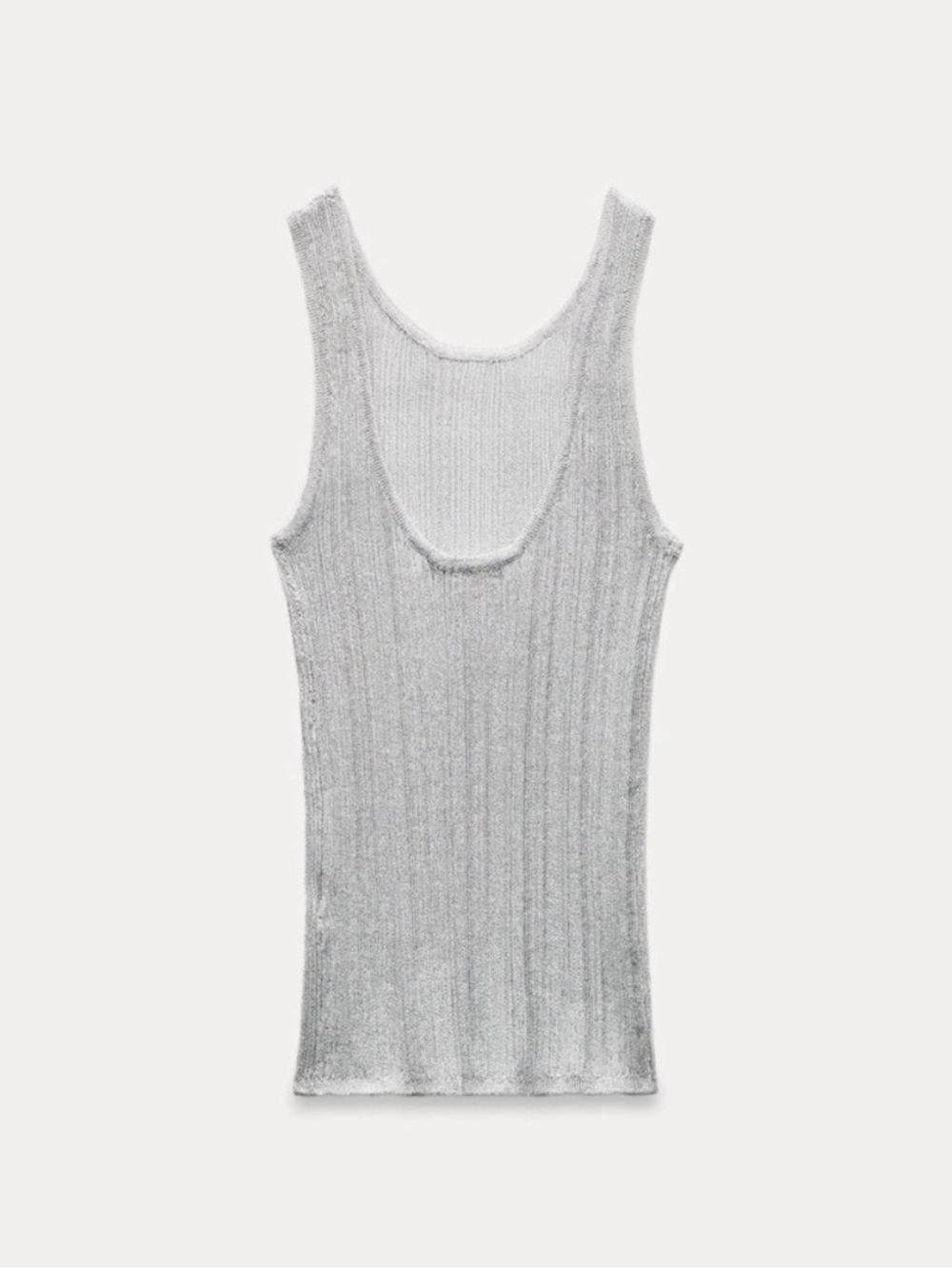 Zara Metallic Silver Tank Top